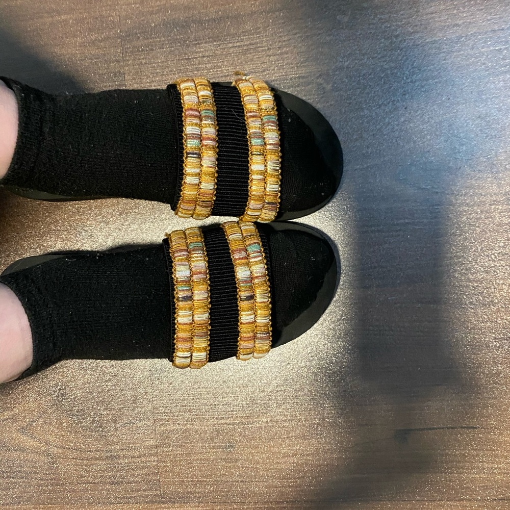 ZAFUL Black & Gold Slides
